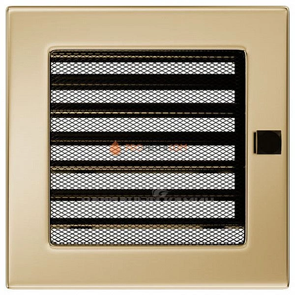 Вентиляционная решетка Kratki 17х17 с жалюзи золото