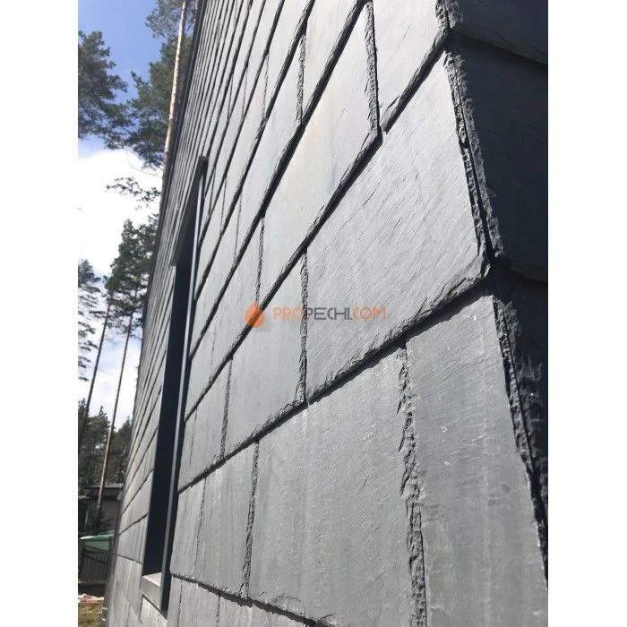 Панель Сланец чёрный натуральный скол (200х400мм) упак. (20шт/1,6м2)