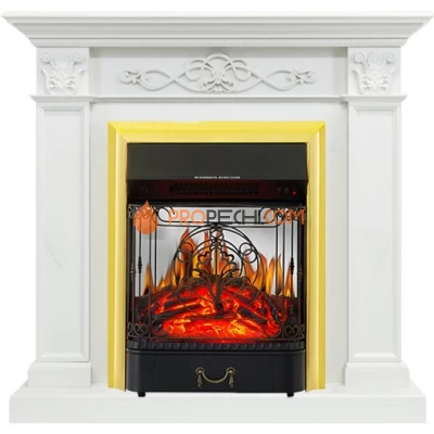Каминокомплект Royal Flame Verona - Белый дуб с очагом Majestic FX M Brass