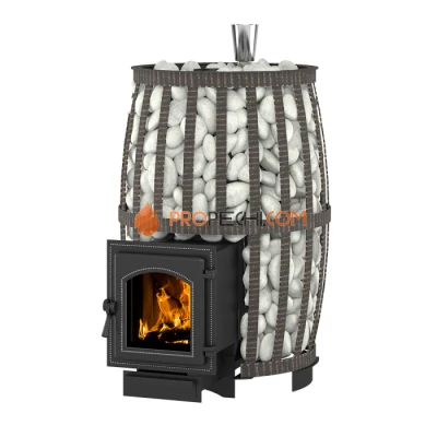 Чугунная печь для бани Везувий Легенда Русский пар Ковка 24 (270)