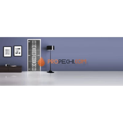 Стеклянная межкомнатная дверь DoorWood с рисунком MG-06 Графит, 2000х600 мм