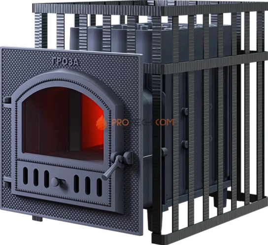 Чугунная банная печь Гроза 24П в сетке