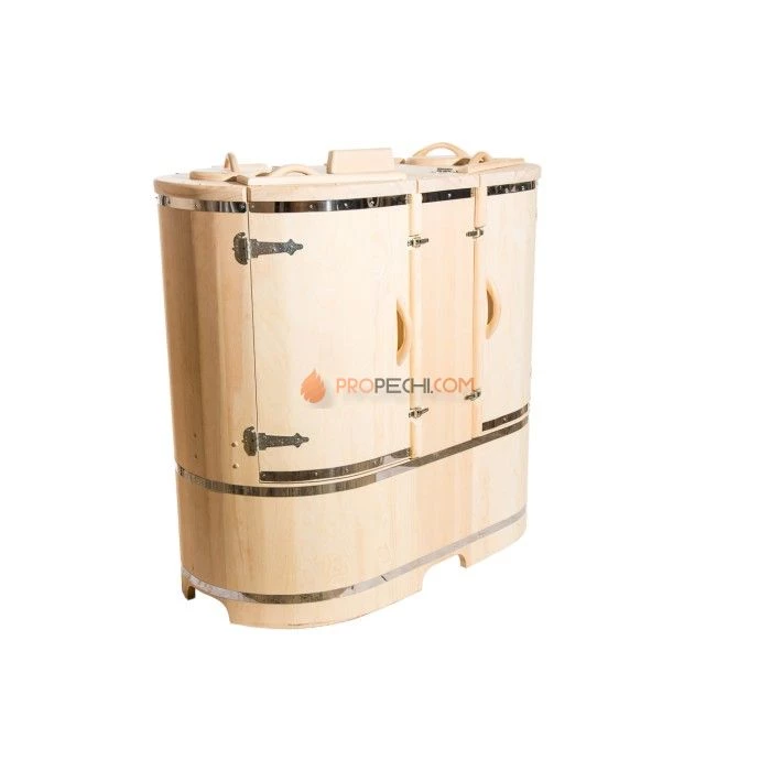 Фитобочка овальная НКЗ PREMIUM из кедра, 2-местная, 130x780x140 см / 25 мм