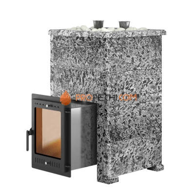 Дровяная печь для бани Эверест Steam Master 38 INOX Пироксенит Элит, S-40