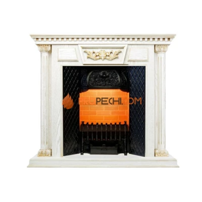 Портал Dimplex Olympia - Белый дуб, патина с золотом / Кирпич