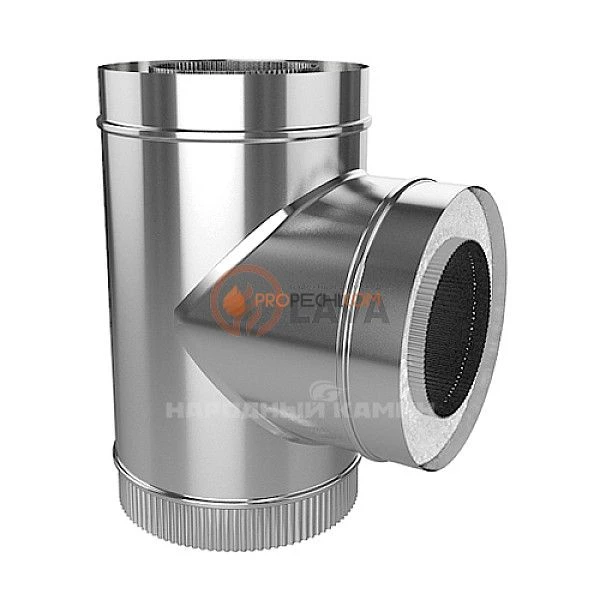 Сэндвич-тройник 180/250, угол 90*, нерж. 439 (0,8)/439 (0,5)