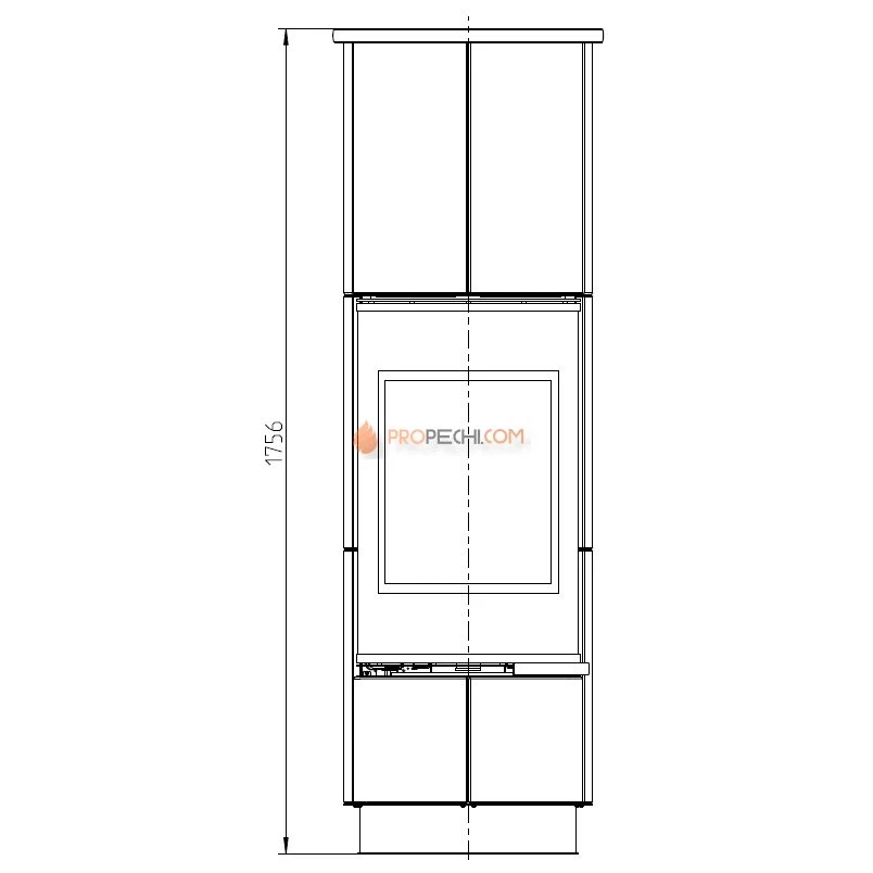 Печь-камин Thorma DELIA Plus Serpentino, черная