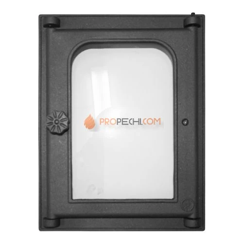 Дверца K303 топочная 250х350 мм застекленная, на петлях