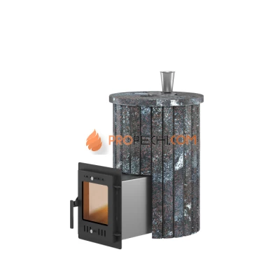 Дровяная печь для бани Эверест Steam Master 18 INOX Ламель Амфиболит, S-20