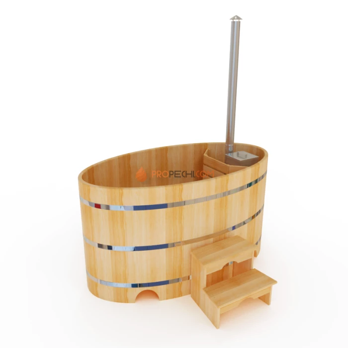 Фурако овальная НКЗ из кедра, 120x120x220 см (внутренняя печь)