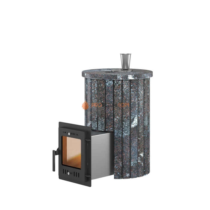 Дровяная печь для бани Эверест Steam Master 18 INOX Ламель Амфиболит, S-20