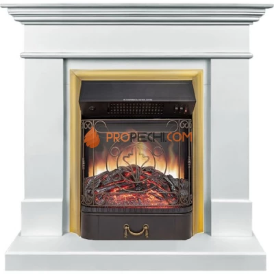Каминокомплект Royal Flame California SFT - Белый с очагом Majestic FX M Brass