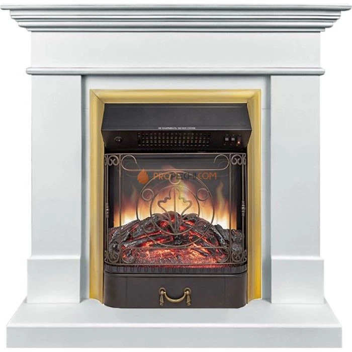 Каминокомплект Royal Flame California SFT - Белый с очагом Majestic FX M Brass