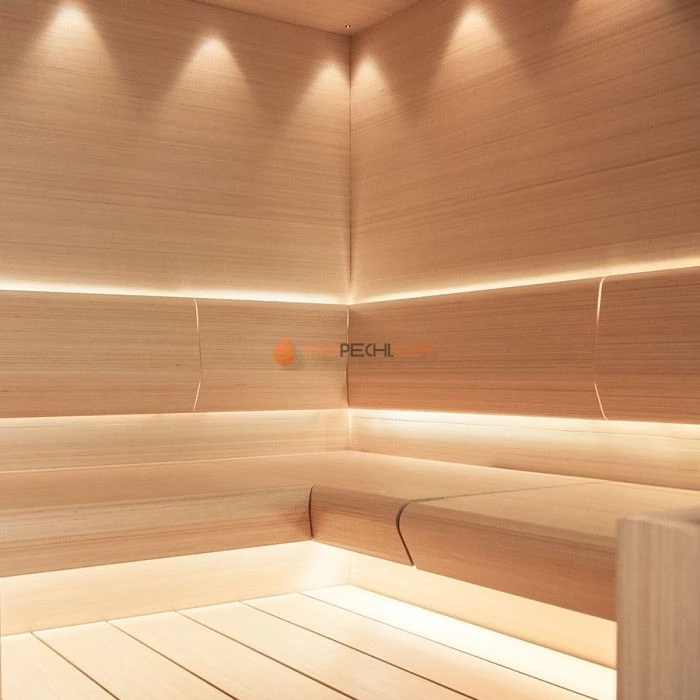 Угловое сиденье для бани и сауны Cariitti Taive правостороннее (Хемлок)