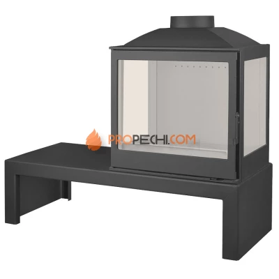 Печь-камин Liseo Castiron LCI 5 GFLR Table, два боковых стекла