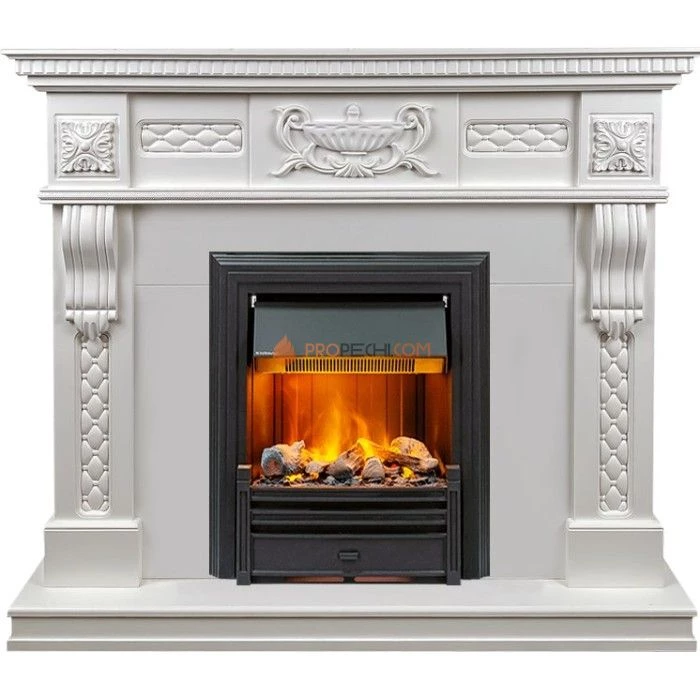 Каминокомплект Dimplex Corsica - Матовый белый (Ширина 1100) с очагом Brookline Black