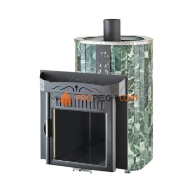 Дровяная печь для сауны Ферингер Макси До 30 м³ - Змеевик - наборные ламели - обрамление Металл