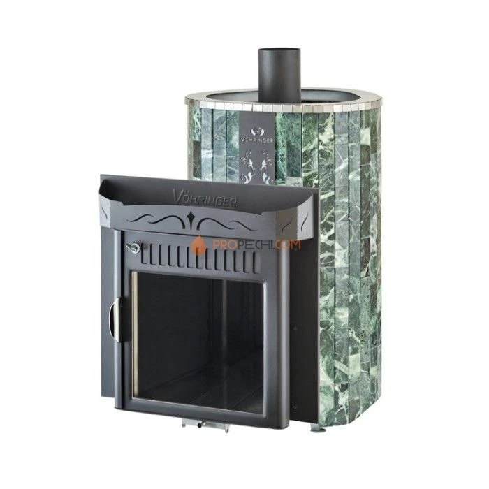 Дровяная печь для сауны Ферингер Макси До 30 м³ - Змеевик - наборные ламели - обрамление Металл