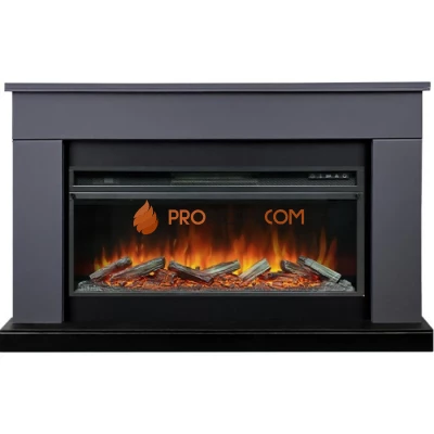 Каминокомплект Royal Flame Bergen (Разборный) - Серый графит (Ширина 1370 мм) с очагом Vision 42 LOG LED