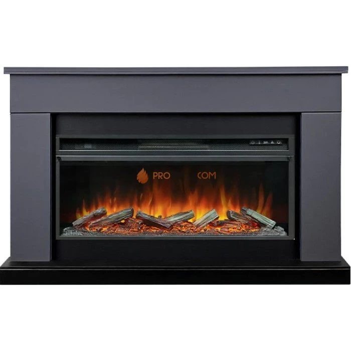 Каминокомплект Royal Flame Bergen (Разборный) - Серый графит (Ширина 1370 мм) с очагом Vision 42 LOG LED