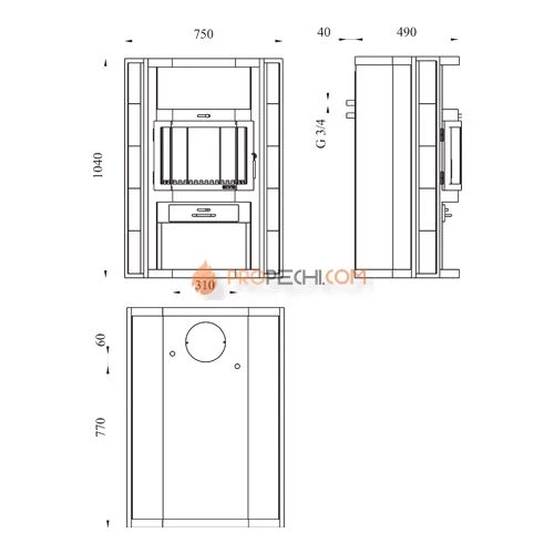Печь-камин Мета Печора Аква