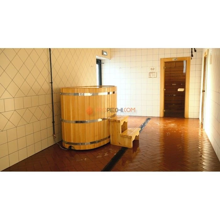 Купель овальная НКЗ из кедра, 100x120x200 см / 40 мм