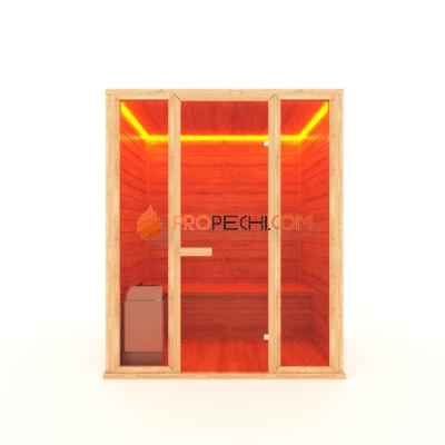 Финская сауна НКЗ 3-местная прямая 110x180x200 см , вход со стороны 180 см