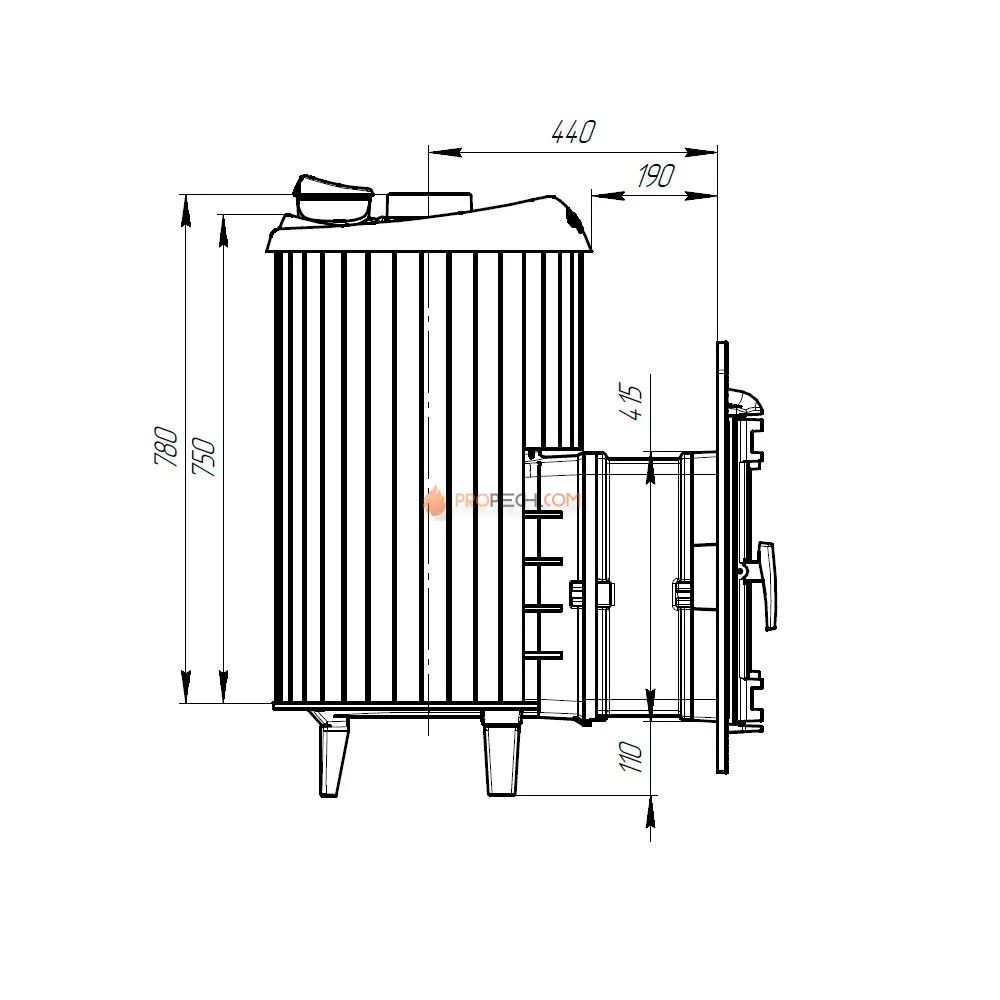 Печь банная «Атмосфера L» в ламелях «Змеевик»