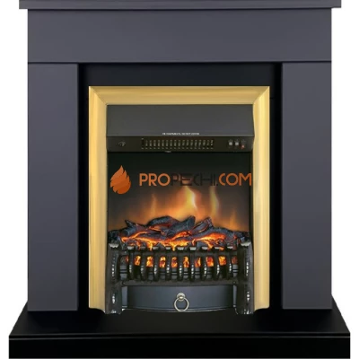 Каминокомплект Royal Flame Bergen (Разборный) - Серый графит (Ширина 900 мм) с очагом Fobos FX Brass