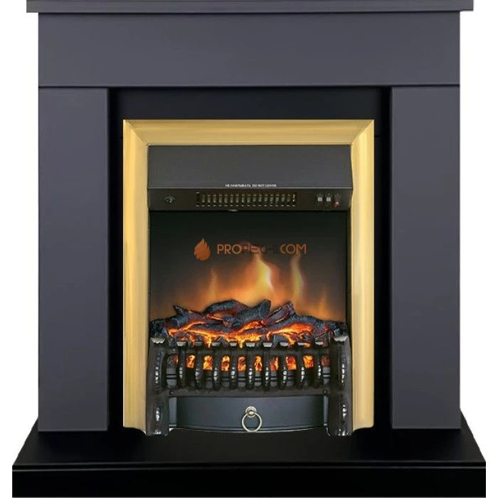 Каминокомплект Royal Flame Bergen (Разборный) - Серый графит (Ширина 900 мм) с очагом Fobos FX Brass