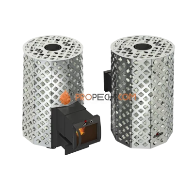Дровяная банная печь Grill’D Violet Steel Romb Long Pro (Камень колотый, 100 кг)