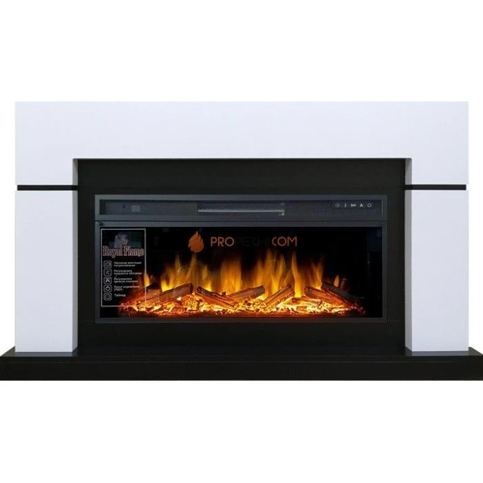 Каминокомплект Royal Flame Lindos - Белый (Ширина 1470мм) с очагом Vision 42 LOG LED