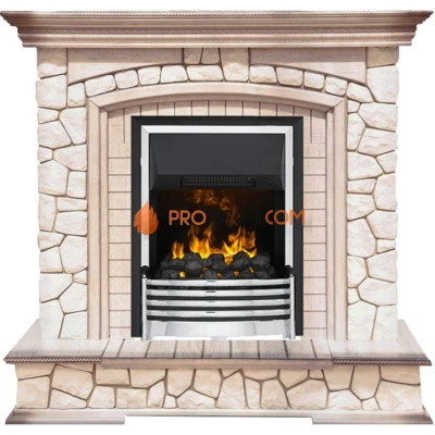 Каминокомплект Dimplex Preston - Белый/Слоновая кость с патиной с очагом Flagstaff