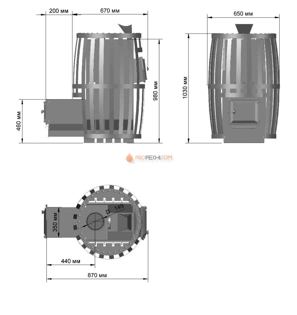 Банная печь Березка "Витязь" 28 (ДТ-4 Сетка)