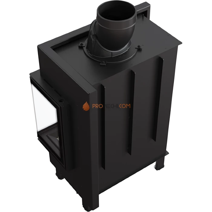 Каминная топка стальная Kratki LUCY/12/P/BS (угловое стекло справа) (12 кВт)