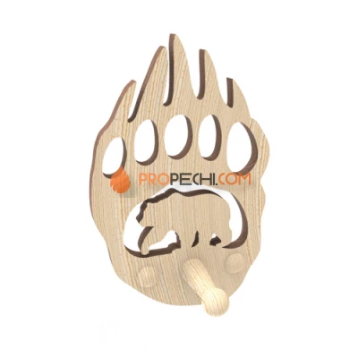 Крючок Лапа светлый, фанера