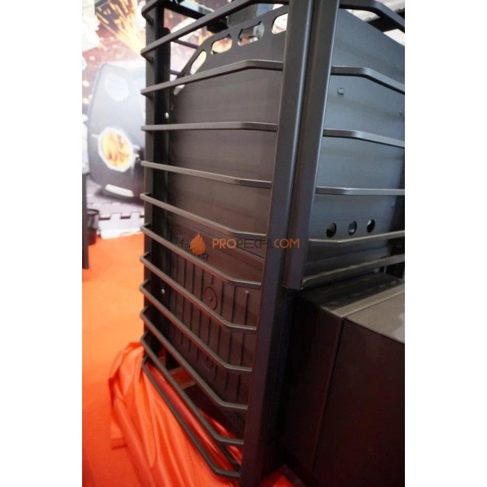 Дровяная печь для бани Ермак 20 Сетка-Премиум BLACK (с чугунной топкой)