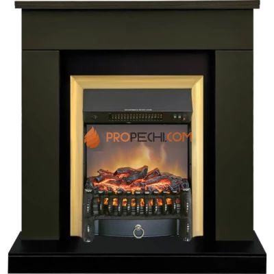 Каминокомплект Royal Flame Bergen (Разборный) - Темная олива (Ширина 900 мм) с очагом Fobos FX M Brass