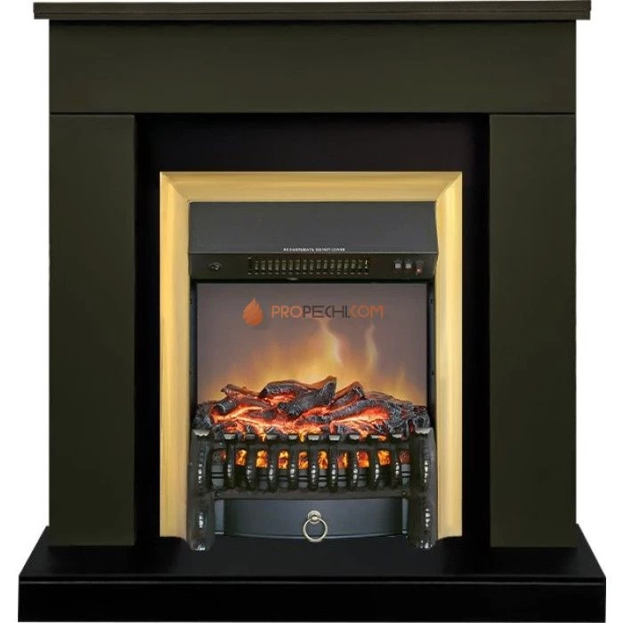 Каминокомплект Royal Flame Bergen (Разборный) - Темная олива (Ширина 900 мм) с очагом Fobos FX M Brass