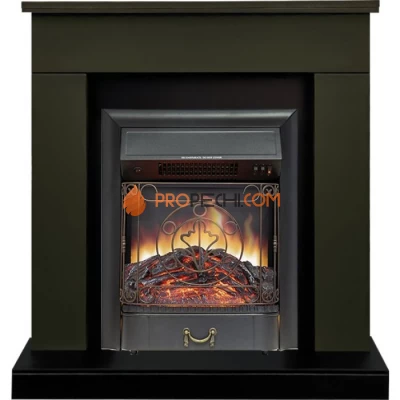 Каминокомплект Royal Flame Bergen (Разборный) - Темная олива (Ширина 900 мм) с очагом Majestic FX Black