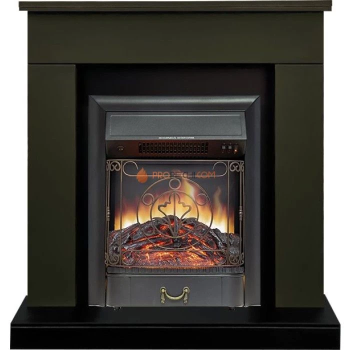 Каминокомплект Royal Flame Bergen (Разборный) - Темная олива (Ширина 900 мм) с очагом Majestic FX Black