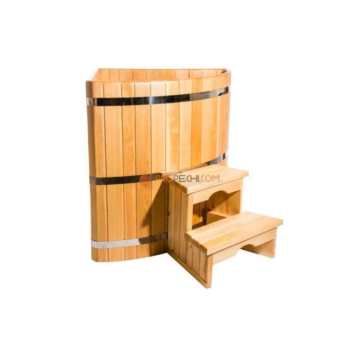 Купель угловая НКЗ из кедра, 120x130x130 см