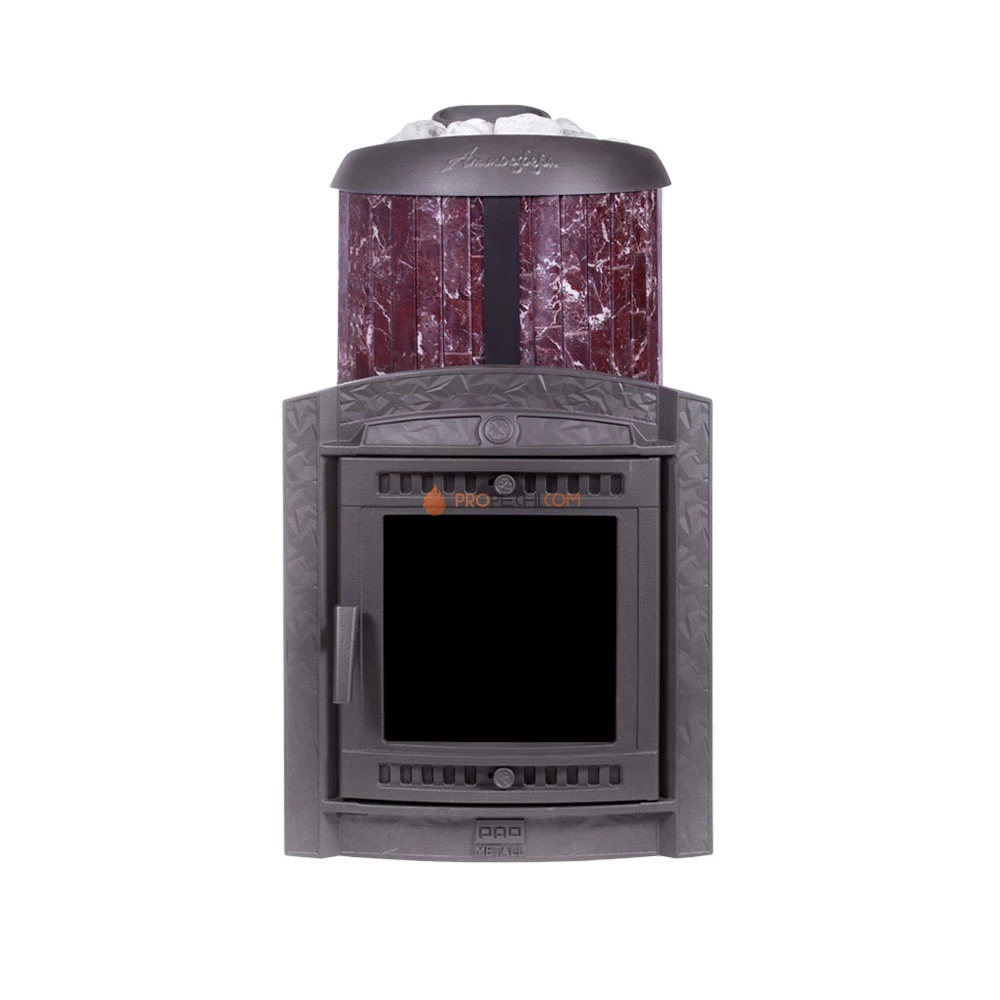 Банная печь Атмосфера XL в ламелях "Россо Леванто" наборный