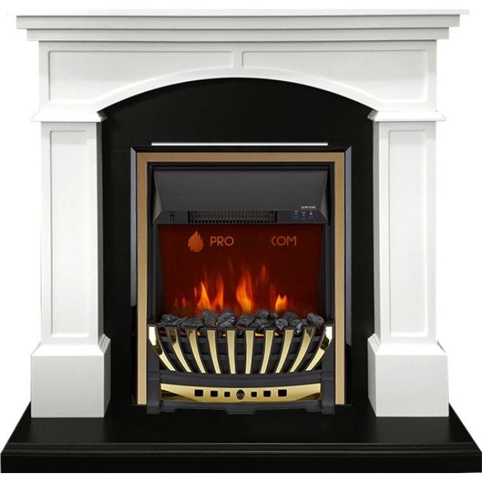 Каминокомплект Royal Flame Langford - Белый с черным с очагом Aspen Gold