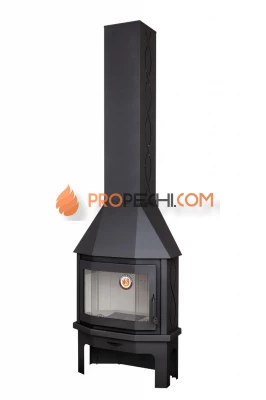 Камин ЭкоКамин Мюнхен пристенно-угловой, черный NEW