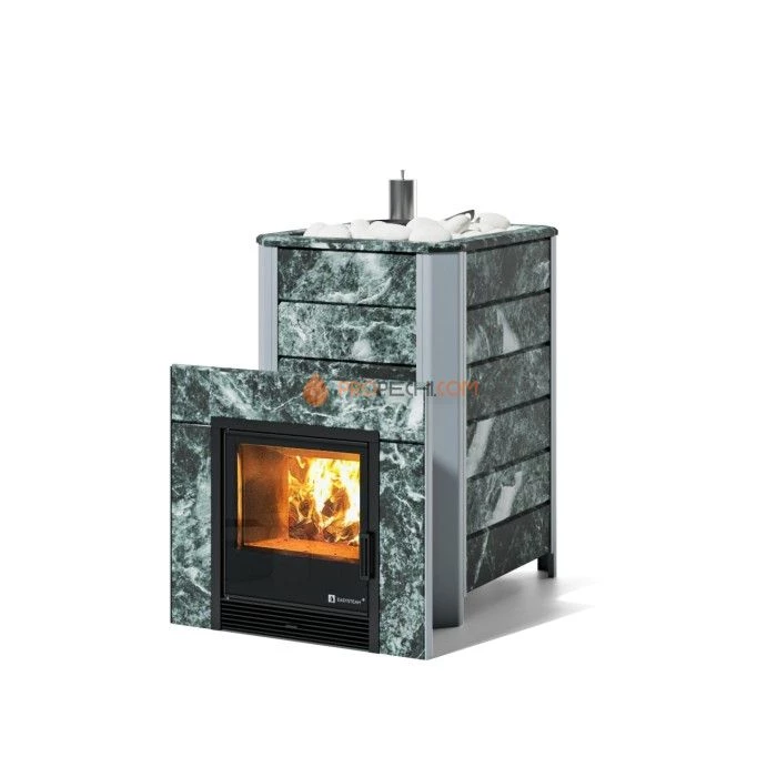 Дровяная печь для бани ИзиСтим Ялта 35/2024 в камне Змеевик