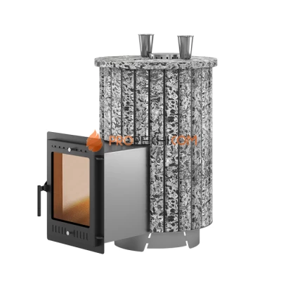 Дровяная печь для бани Эверест Steam Master 30 INOX Ламель Пироксенит Элит, S-20