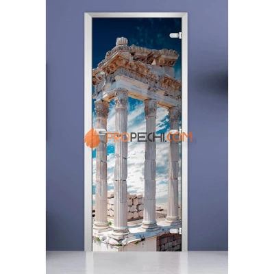 Стеклянная межкомнатная дверь DoorWood с фотопечатью City-14, 2000х700 мм