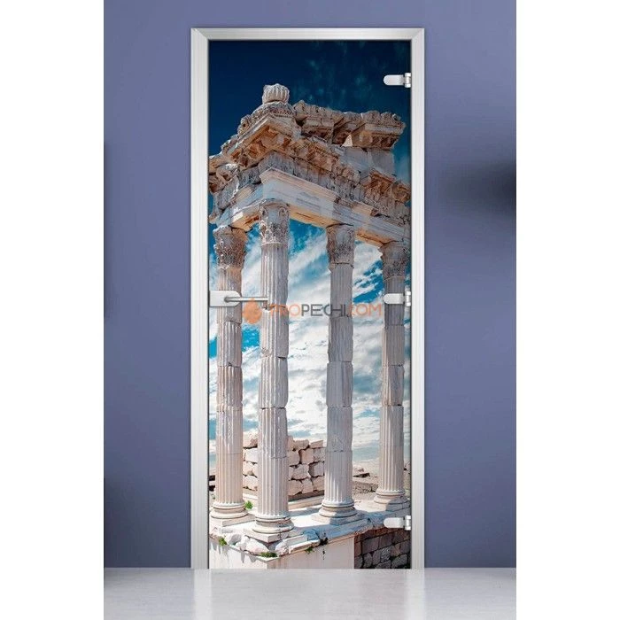 Стеклянная межкомнатная дверь DoorWood с фотопечатью City-14, 2000х700 мм