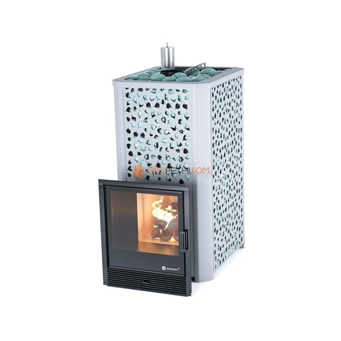 Дровяная печь для бани ИзиСтим Ялта 35 в кожухе Березовый лист